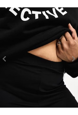 ASOS DESIGN Curve legging with side split in black