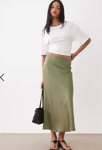 Vila satin maxi skirt in...