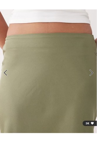 Vila satin maxi skirt in oil green
