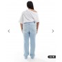 ONLY Curve wide leg jeans in light blue