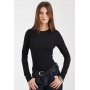 ASOS DESIGN cotton long sleeve bodysuit in black