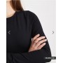ASOS DESIGN cotton long sleeve bodysuit in black