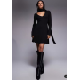 ASOS DESIGN flute sleeve mini dress with scarf detail in black