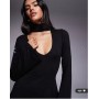 ASOS DESIGN flute sleeve mini dress with scarf detail in black