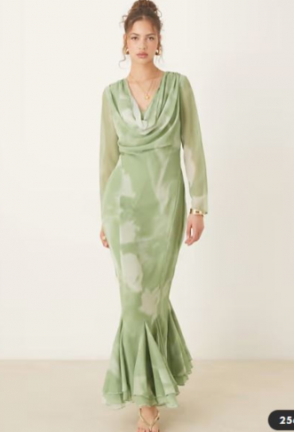 ASOS DESIGN cowl neck maxi...