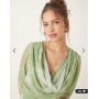 ASOS DESIGN cowl neck maxi dress with godet hem in blurred green print