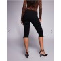 Brave Soul tailored capri pants with front seam in black