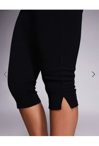 Brave Soul tailored capri pants with front seam in black