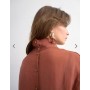 Topshop funnel neck backwards long sleeve shirt in rust