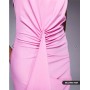 ASOS DESIGN sculpting jersey high neck drape ruffle maxi dress in rose
