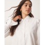 Miss Selfridge embroidered poplin shirt dress in white