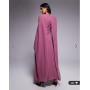 Beauut chiffon wrap cape detail maxi dress in pink