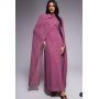 Beauut chiffon wrap cape detail maxi dress in pink