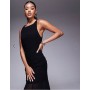 ASOS DESIGN dropped waist maxi dress witth full godet hem in black