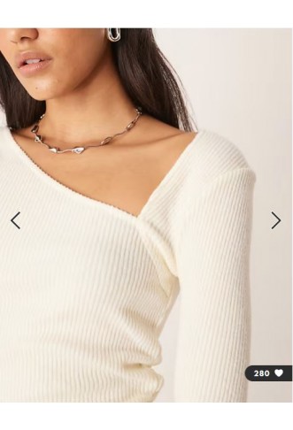 ASOS DESIGN Supersoft asymmetric neck waist detail long sleeve top in white