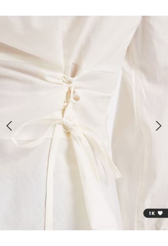 Miss Selfridge pleat detail fitted shirt in white