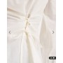 Miss Selfridge pleat detail fitted shirt in white