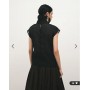 Topshop co-ord high neck grown on shoulder sheer organza top in black