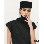 Topshop co-ord high neck grown on shoulder sheer organza top in black