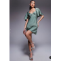 ASOS DESIGN cape flutter detail mini satin dress in mint