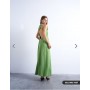 Topshop drape neck open back midi dress in green