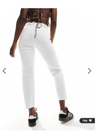ONLY Emily high waist straight jean in white