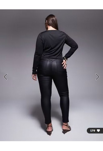 ASOS DESIGN Curve ultimate skinny jeans in coated black