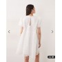 YAS 3D textured rose mini smock dress in gardenia white