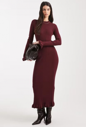 ASOS DESIGN ribbed maxi...