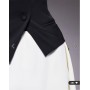 Rare London waistcoat detail contrast skirt mini dress in black and white