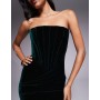 Bardot Everlasting velour midi dress in emerald green