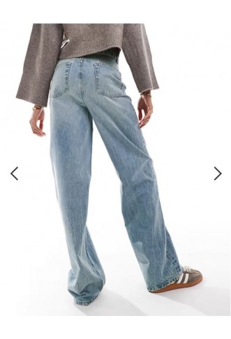 ASOS DESIGN Tall wide leg dad jeans in pale vintage