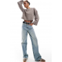 ASOS DESIGN Tall wide leg dad jeans in pale vintage