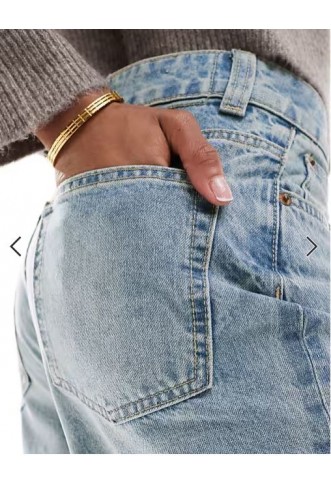 ASOS DESIGN Tall wide leg dad jeans in pale vintage