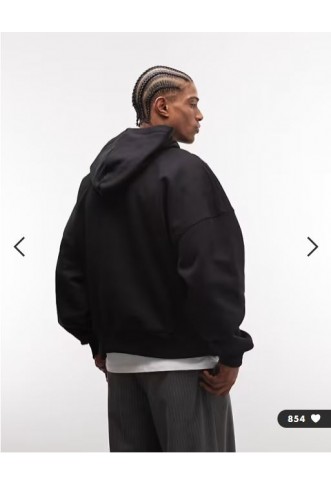 ASOS DESIGN premium heavyweight extreme oversized hoodie in 400gsm black