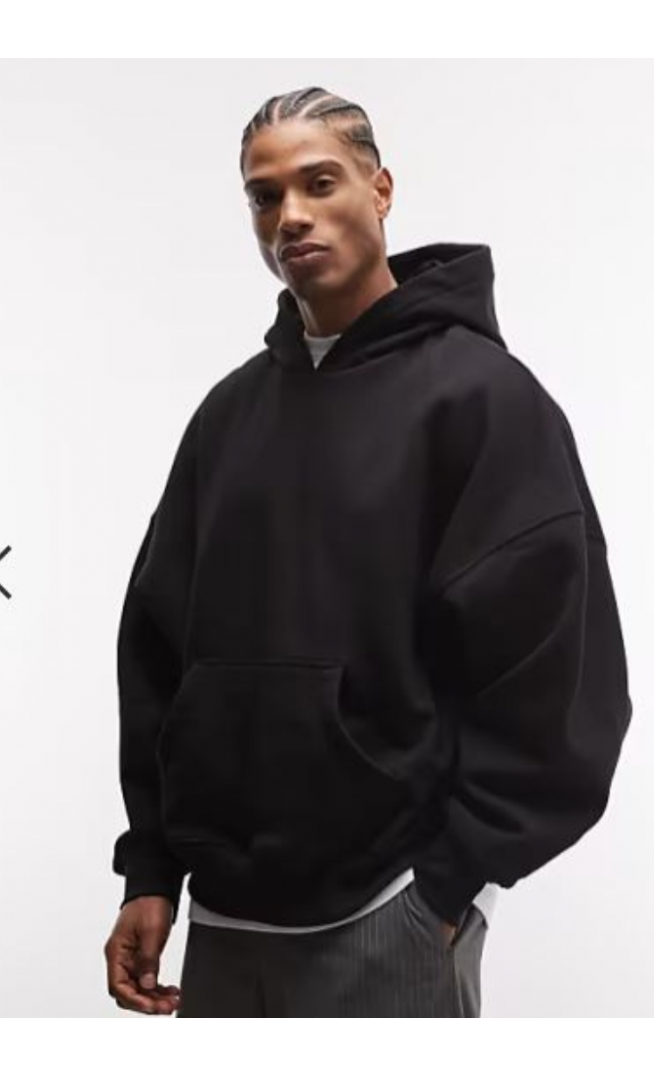 ASOS DESIGN premium heavyweight extreme oversized hoodie in 400gsm black
