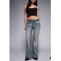 Juicy Couture diamante logo flare jeans in vintage wash blue