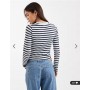 Daisy Street long sleeve graphic top in blue stripe