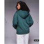 Weekend Collective zip through hoodie with mixed font graphic in green