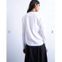 Topshop long sleeve boxy tee in white