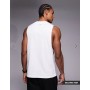 4505 Icon cotton drop armhole training vest with quick dry finish in white