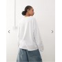 Weekday oversized boxy fit long sleeve t-shirt in white