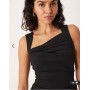 ASOS DESIGN square neck midi dress in black