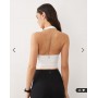 4505 active halter neck performance vest with inner bra in white