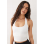4505 active halter neck performance vest with inner bra in white
