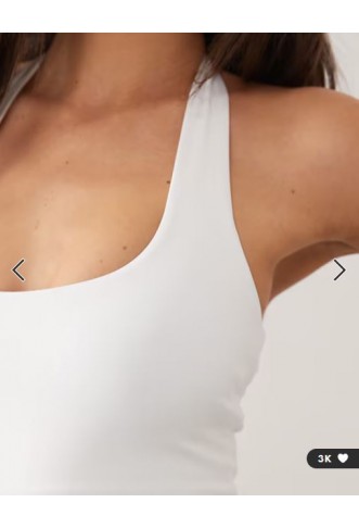 4505 active halter neck performance vest with inner bra in white