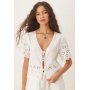 Iisla & Bird broderie beach short co-ord in white