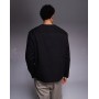 ASOS DESIGN relaxed v neck shirt in black
