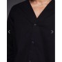 ASOS DESIGN relaxed v neck shirt in black