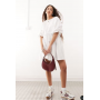 COLLUSION channel detail smock mini dress in white